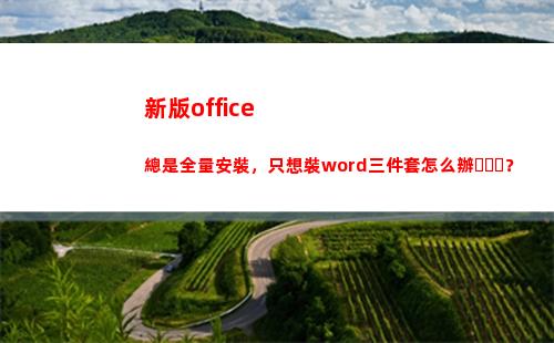 新版office總是全量安裝，只想裝word三件套怎么辦？(新版office怎么激活)